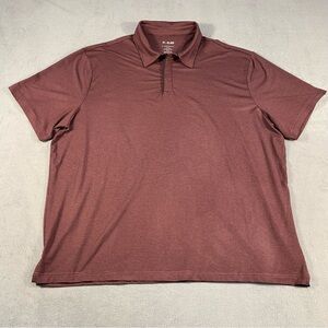 01. Algo Men’s Burgundy & Black Striped Performance Polo Shirt, UPF 40, size 3XL